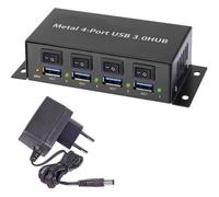 Renkforce RF-3955362 4 Porte Hub USB Contenitore in metallo, Commutabile singo