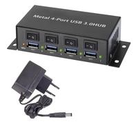 Renkforce RF-3955362 Hub USB 4 Porte Contenitore in metallo, Commutabile sing