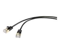 RENKFORCE RF-4538184 - Cavo di Rete, RJ45 Cat 8.1 F/FTP, 25.00 cm, Colore: Nero Estremamente Sottile, Placcatura Dorati, 1 pz
