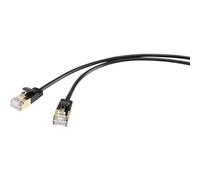 RenkForce Cavo di rete RJ45 RF-4538188 – Cat 8.1 F/FTP 1,00 m Nero, contatti neri e oro