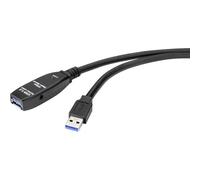 Renkforce RF-4598346 Cavo USB USB 3.2 Gen1 Spina USB-A, Presa USB-A 10.00 m Ner