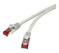 RENKFORCE RF-4724286 - Cavo di Rete, RJ45, Cat. 6, S/FTP, 30,00 m, Colore: Grigio con nottolino denaurimento, Contatti Dorati
