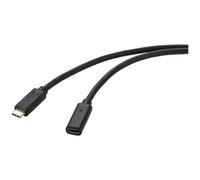 Renkforce Cavo USB USB 3.2 Gen2x2 Spina USB-C®, Presa USB-C® 1.00 m Nero guaina