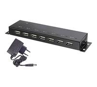 HUB USB 2.0 7 PORTE CONTENITORE IN METALLO PER MONTAGGIO A PARETE NERO