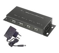 HUB USB 2.0 4 PORTE CONTENITORE IN METALLO PER MONTAGGIO A PARETE NERO