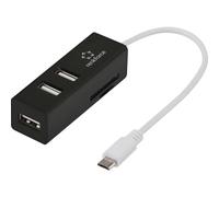 Renkforce RF-4995192 3 Porte Hub USB 2.0 Con lettore di schede SD incorporato,