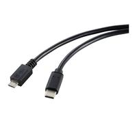 Renkforce RF-5720396 Cavo USB USB 2.0 Spina USB-C®, Spina USB-Micro-B 1.80 m Ne