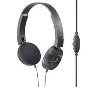 Renkforce RF-HS-130 On Ear Cuffie cablate Stereo Nero Controllo volume