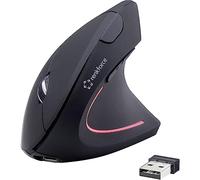 Renkforce RF-WM-322 Mouse ergonomico Senza fili (radio) Ottico Nero 5 Tasti 1600 dpi Ergonomico, Ricaricabile