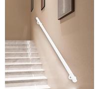 Renmlion Corrimano Bianco per Scale - Kit Completo，ringhiera Moderna per gradini Interni ed Esterni, corrimano a Parete Supporto di Sicurezza per corridoio del Bagno di casa(80cm)