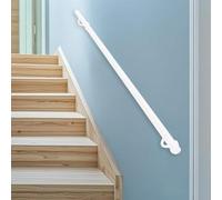 Renmlion Corrimano in Tubo Tondo per Scale｜Corrimano di Sicurezza per Scale da Interno/Esterno con staffe｜Maniglioni Antiscivolo per corridoi, soppalchi e soppalchi(420cm)