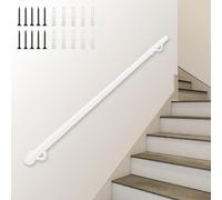 Renmlion Corrimano per Scale in Tubo Tondo｜Ringhiera per Scale Montaggio a Parete, corrimano in Metallo 80cm 1m 1.5m 2m Barra di Sostegno Antiscivolo，Supporto di Sicurezza 200kg - Kit Completo(280cm)