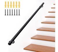 Renmlion Corrimano per Scale - Kit Completo, corrimano in Ferro battuto per Scale Interne, ringhiera Antiscivolo per Scale da Parete per gradini Esterni corrimano di Sicurezza(100cm)