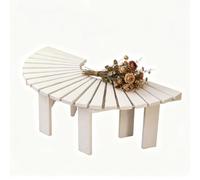 Renmlion Panchina curva in legno per esterni Panchine per alberi da parco | Posti a sedere avvolgenti，sgabelli senza schienale，panca per il tempo libero dal semicircolare(Nero,Half Round)