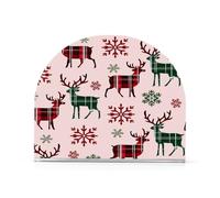 Renna con motivo scozzese rosso verde portatovaglioli per tavolo cucina decorazione tovaglioli di carta acrilica per fazzoletti sala da pranzo interni esterni feste accessori per vacanze