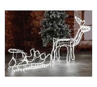 Renna con slitta per interni ed esterni decorazione, 145 x 36 x 62 cm