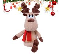 Renna Decorazione Natalizia - 50 Cm Sciarpa In Peluche Morbida Rossa,Renna Di Natale Di Peluche,Per L'Uso In Interni In Casa In Soggiorno In Camera Da Letto Su Divano Su Pavimento Per Bambini E Amici
