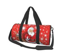 Renna di Babbo Natale e pupazzo di neve con fiocco di neve stampato, Borsone da viaggio di grande capacità Borsa rotonda Borsa da viaggio sportiva Borsa da viaggio Borsa da fitness