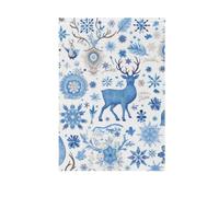 Renna Fiocco di neve Blu all'aperto giardino bandiere all'aperto & banner per la decorazione esterna 28x40 double sided