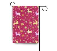 Renna Fiocco di neve Oro inverno bandiere all'aperto bandiere & banner per la decorazione del portico 28x40 double sided