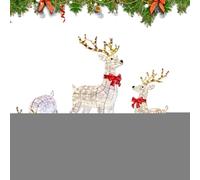 Renna illuminata - Figura da giardino di Natale, luce efficiente dal punto di vista energetico, robusta struttura in metallo | Decorazioni natalizie luminose per scene festive all'aperto, paesaggio