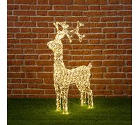 Renna in cristalli acrilici, H90 cm, 200 led bianco caldo