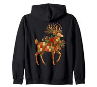 Renna in Finta Patchwork, Stile Bohémien, per Le Vacanze di Natale Felpa con Cappuccio