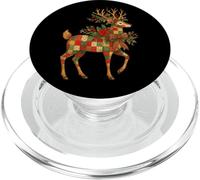 Renna in finta patchwork, stile bohémien, per le vacanze di Natale PopSockets PopGrip per MagSafe