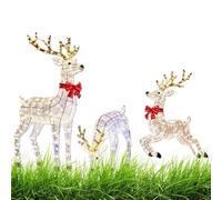 Renna Luminosa | 3 Pezzi Con Illuminazione A LED - Renne Luminose Decorazioni Di Natale,Per Interni ed Esterni Casa Famiglia Vacanze Prato Giardino Sentiero Notturno Terreno