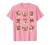 Renna Natale Babbo Natale Ragazza Coquette Bow Maglietta