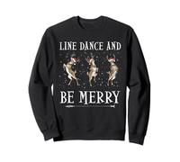 Renna Natale Dancing Line Dance And Be Merry Festive Felpa