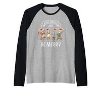 Renna Natale Dancing Line Dance And Be Merry Festive Maglia con Maniche Raglan