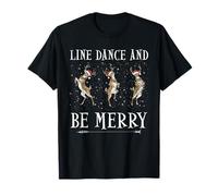 Renna Natale Dancing Line Dance And Be Merry Festive Maglietta