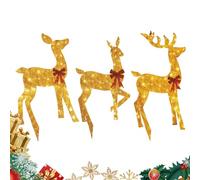 Renna Natalizia Da Esterno - 3 Pezzi Decorazione Luminosa In Acrilico 2D | Decorazione Da Giardino Cervo In Piedi - Per Proprietari E Organizzatori Feste, Per Cortile Giardino Inverno