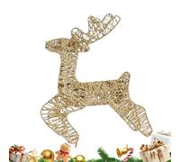 Renna Natalizia Illuminata, 35x25x8 Cm Decorazione Per Feste Invernali Resistente Alla Ruggine - Cervo In Piedi Con Illuminazione Ed Effetto Glitterato - Per La Decorazione Del Giardino Estern