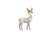 RENNA natalizia in porcellana bianco e oro 19 cm idea regalo natale 1CBD