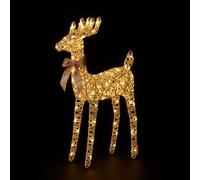 Renna Natalizia LED a Batteria h. 89 cm in Ferro e Corda di Canapa, Xmas