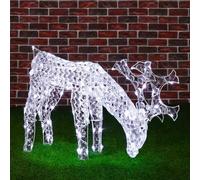 Renna Natalizia Luminosa mangia erba 3D in Acrilico 100 LED Bianco Freddo H42 cm [EEK: A++]