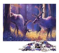 Renna nella foresta - Un momento di quiete Puzzle quadrato per adulti e puzzle di cartone Ottimo regalo per adulti 38x26 cm/1000 pezzi