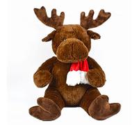 Renna peluches grande pupazzo con sciarpa rossa e bianca h50 decorazioni di nata
