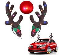 Renna per Auto,Corna di Renna per Auto,Costume da Renna per Auto,Decorazioni Natalizie per Auto,Renne Addobbi di Natalizi Auto,Decorazione Auto Natale,per SUV,Furgoni,Camion