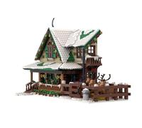 Renna Ranch Set di costruzioni natalizie, scena innevata incantata con figure di renne posizionabili, esposizione per vacanze invernali e regalo creativo (1973 pezzi)