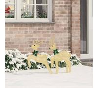 Renne a LED in tessuto bianco caldo, 2 pezzi, 45 x 19 x 65 cm e 44 x 18 x 58 cm, alimentazione USB, per decorazione natalizia in soggiorno, giardino e decorazione dell'Avvento