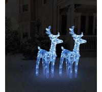 Renne di Natale 2 pz Blu 80 LED in Acrilico