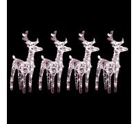 Renne di Natale 4 pz Bianco Caldo 160 LED in Acrilico