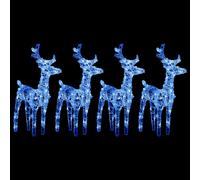 Renne di Natale 4 pz Blu 160 LED in Acrilico
