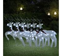 Renne di Natale 6 pz Bianche 120 LED
