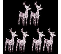 Renne di Natale 6 pz Bianco Caldo 240 LED in Acrilico