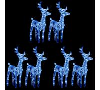 Renne di Natale 6 pz Blu 240 LED in Acrilico