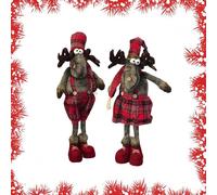 RENNE DI NATALE SET 2Pz DECORAZIONI NATALIZIE ANIMALI CM 63H CASA NEGOZI ADDOBBI